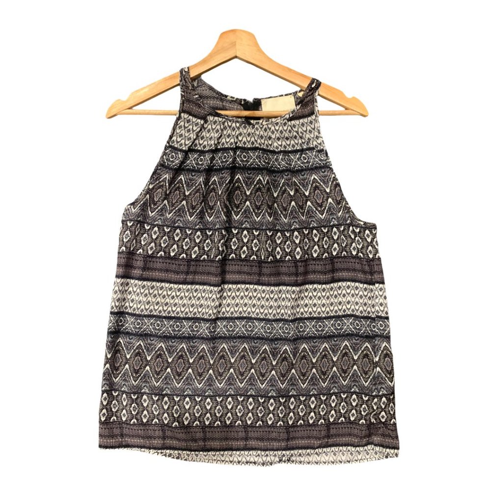 Gray Tribal Tank Top - 100% Silk